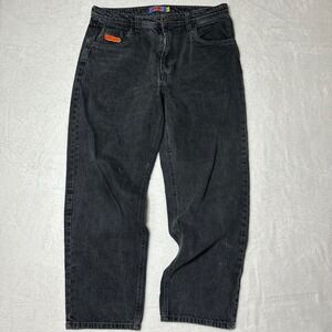 Empyre Loose Fit Wide Leg Skate Jeans 34 Faded Black Denim Baggy Skater Y2K